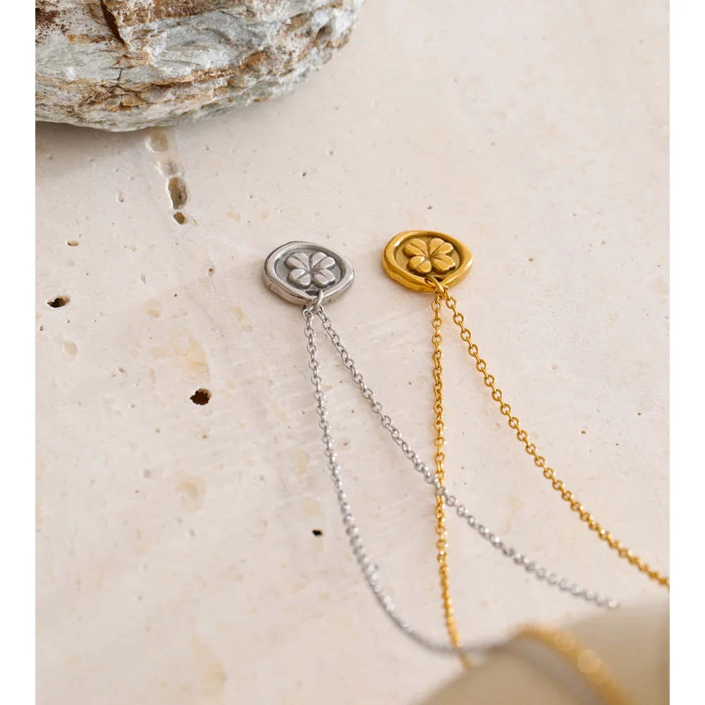 Yhpup Stainless Steel Necklace Water Resistant Metal Jewelry