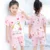 Kids Summer Baby Tops Toddler Tees Night Suit Baby Homewear Boy Sets Girl Pajamas Clothing Cartoon Short Sleeve Casual Wear nightgowns elegant Sleepwear & Robes