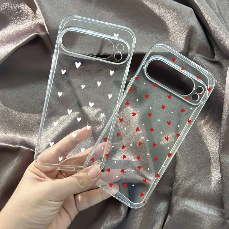 Valentine's Wine Red Love Heart Pattern Soft Transparent Phone Case