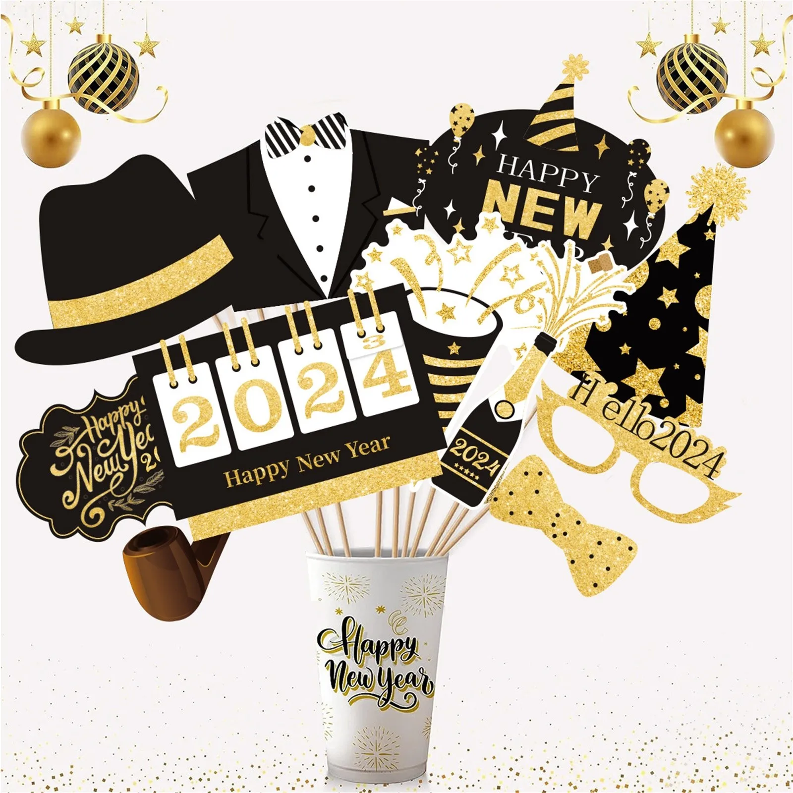 

Фотообои с надписью «Happy New Year», 21 шт.