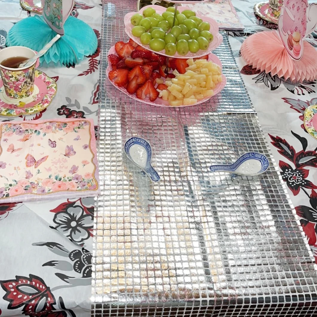 스퀘어 쉬머 스팽글 반짝이 디스코 파티 식탁보 웨딩 생일 베이비 샤워 실버 테이블 러너 레트로 장식