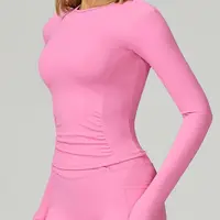 Yoga Shirts Women Long Sleeve Fitness Running Gym Clothes Workout Dry Fit Breathable High Elastic Sports Top Women Outdoor Wear