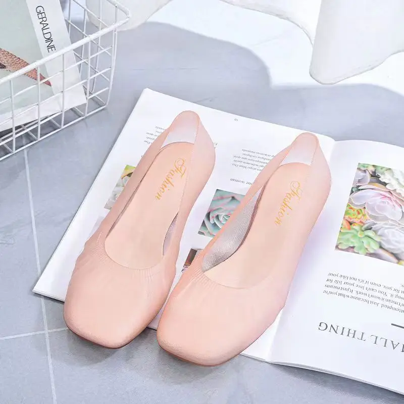Women's Anti Slip Rubber Shoes Transparent And Wear-Resistant Rain