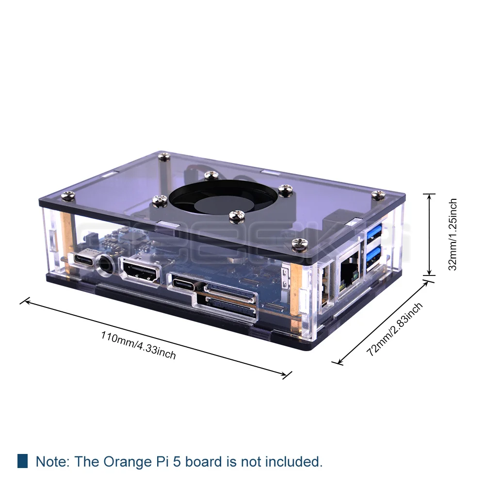 Geekpi-laranja pi Laranja pi 5b Starter Kit Caixa de Acrílico Mais Ventilador Silencioso Mais Dissipadores de Calor Cartão tf Mais Hdmi - Imagem 6