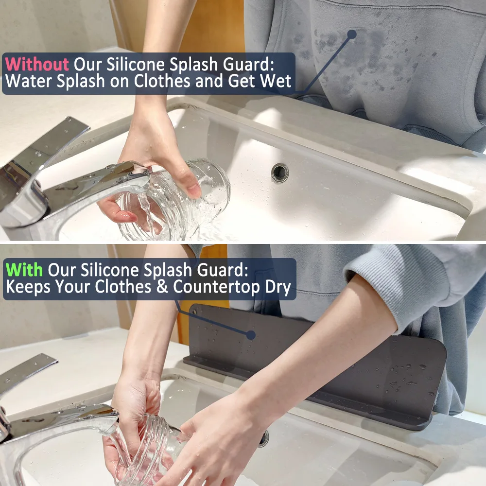 Kitchen Sink Water Splash Guards with Sucker Waterproof Screen for Dish Fruit Vegetable Washing Anti-water Board 1Pc