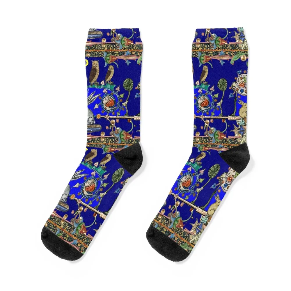 

WEIRD MEDIEVAL BESTIARY MAKING MUSIC, Three Owls And Night Concert of Rabbits Socks new in's Socks For Girls Men's