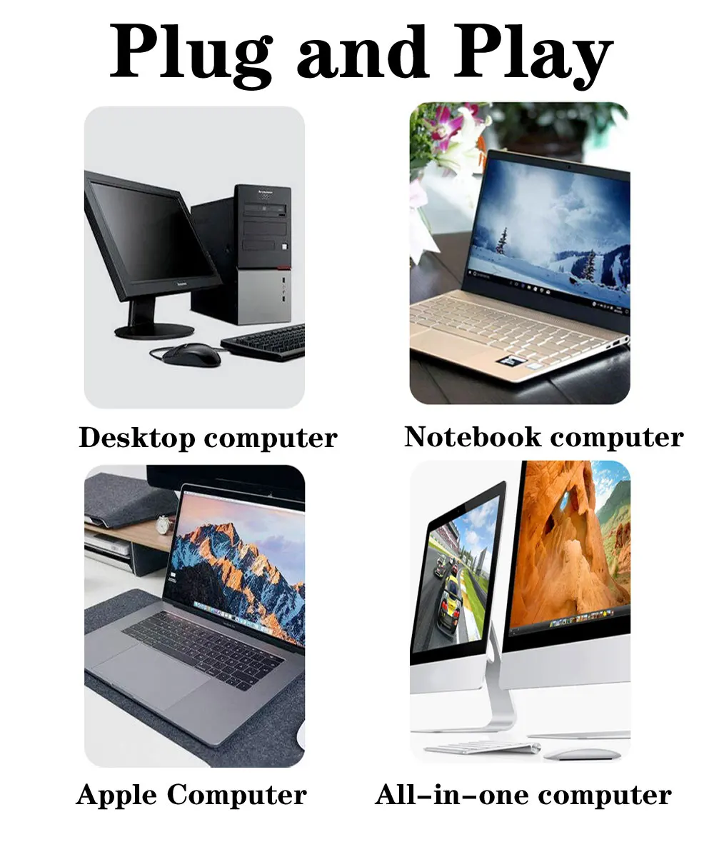 6-in-1 External DVD Player USB3.0/Type-C Portable CD Recorder DVD RW Support Win