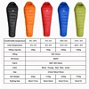 Black Snow Camping Goose Down Sleeping Bag Warm Down Filled Adult Mummy Style Sleep Bag 4 Seasons Camping Travel Sleeping Bag 4