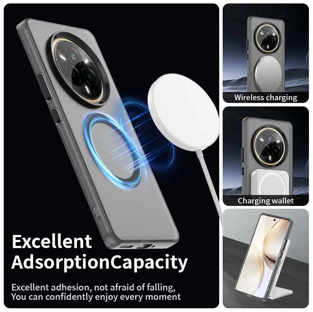 Magnetic Wireless Charging Case with Candy Colors and Transparent Back