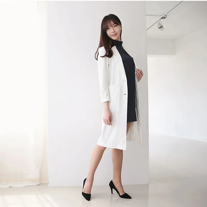 White Lab clothes Coats Beauty salon Workwear Women DoctorOperating Room Pet HospitalPharmacy Medical Workwear