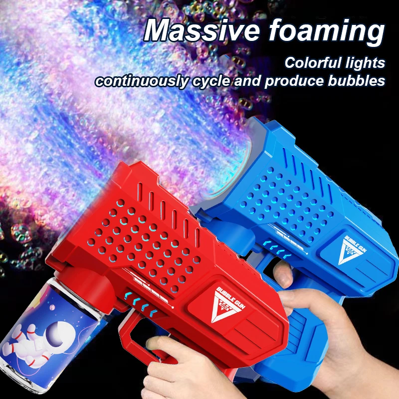 Bring 2 bottles of 50ml bubble water 2pcs bubble guns handheld kids fully automatic outdoor toy Children's holiday gift toy 2