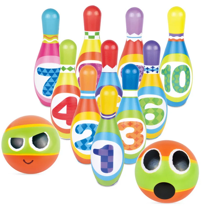 Set Children PU Game Solid Bowling Colorful Pattern Bowling Supplies Sports Bowling Game Parent-child Interactive Indoor Sports flying disc for kids soft cartoon pattern throw toy flying disk 7 8inch outdoor sports leisure games parent child interactive