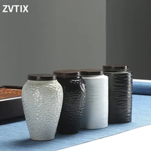 

Portable Black Ceramic Tea Container Mini Airtight Box For Tea Traveling Creative Decoration For Coffee Table 200ml Storage Jar