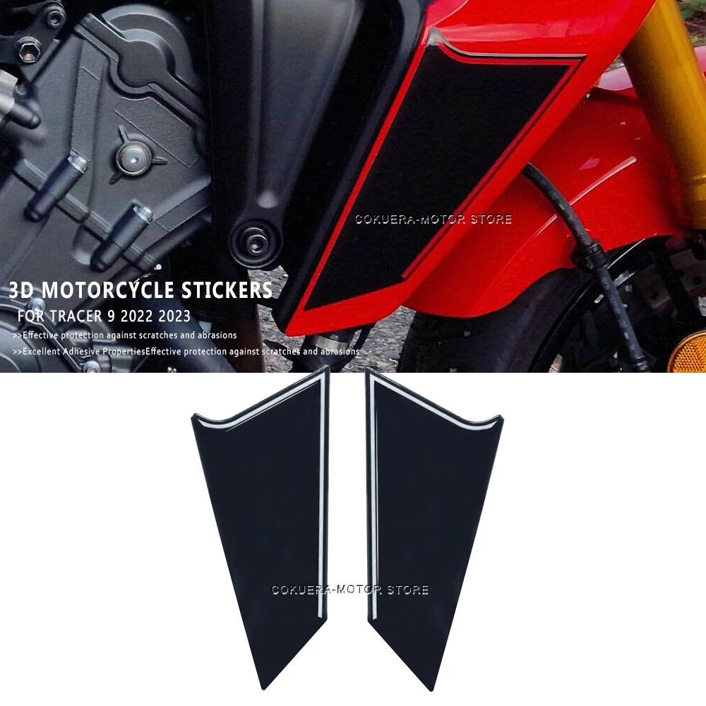 Motorcycle Accessories Resin Scratch Resistant 3D Sticker Hull Side Protectors Stickers For Yamaha TRACER 9 2022-2023