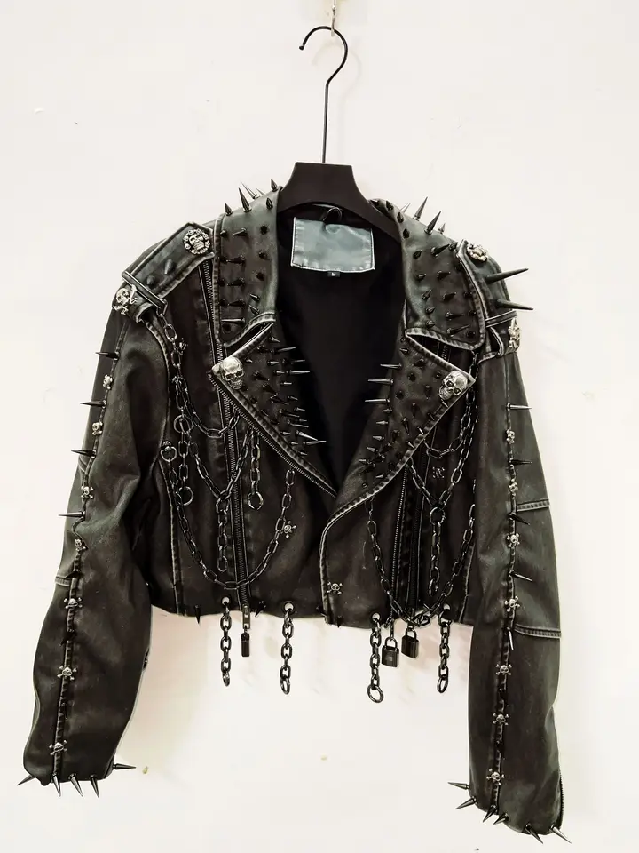 Leather vintage Jacket Skull Jacket gothic Leather vintage Jacket