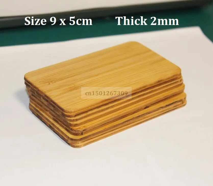Bamboo Blank Business Card Rectangular Cutouts Thickness 2mm for DIY Craft Project Laser Engraving