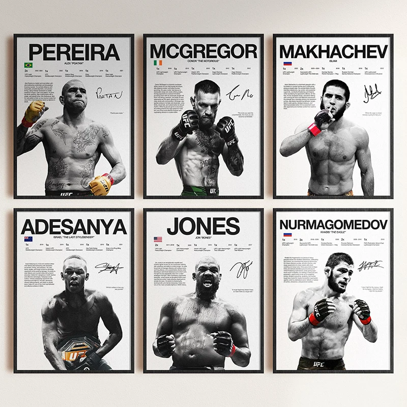Sd3025299346e4565893e100a5b60fa53w.jpg لوحات كانفاس جدارية تحفيزية لأبطال UFC والملاكمة | UFC & Boxing Champions Motivational Canvas Wall Art - الصورة 1
