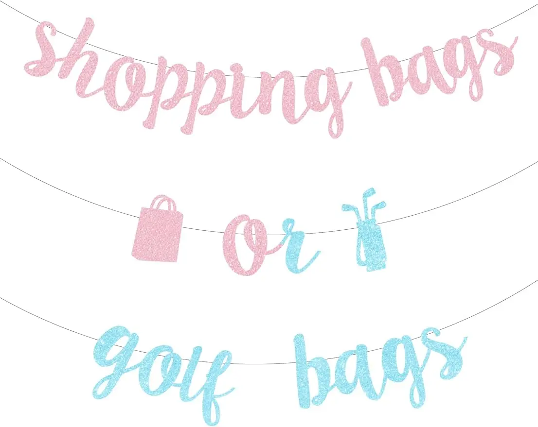 

CHEEREVEAL Golf Gender Revealing Decoration, Banner Pink Blue Boys or Girls Golf Baby Shower Gender Revealing Party Supplies