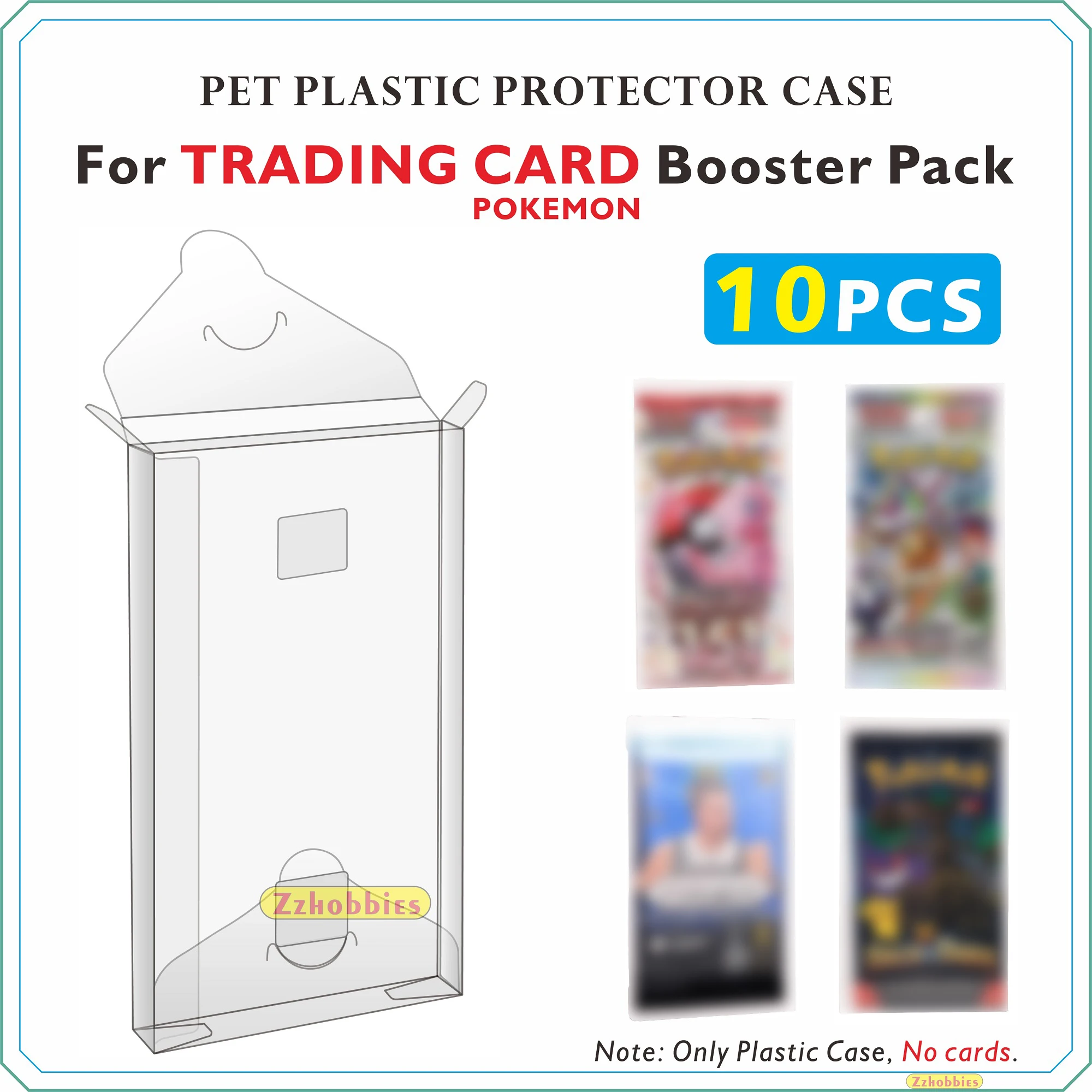 10 Stück faltbare Schutzhüllen aus Kunststoff für Sammelkarten-Booster-Pack (13,7 cm/12,4 cm)
