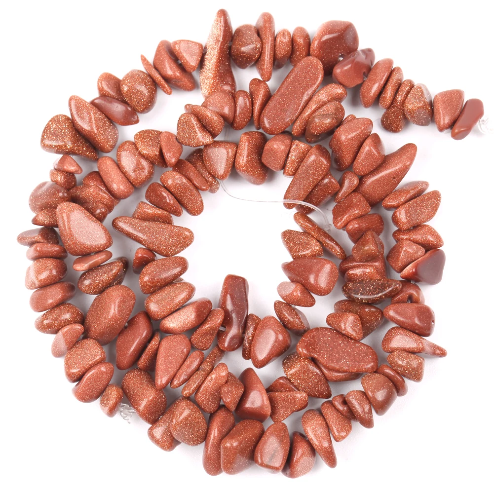 Natural Stone Irregular Gravel Beads for Jewelry Making - Freeform Beads for DIY Necklaces & Bracelets, 15'' Strand