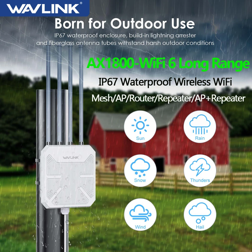 High Power Long Range Outdoor Weatherproof Wireless Wifi Extender/ap/repeater Wifi Ax1800/ac1200 Dual Band 2.4g&5ghz Booster - - AliExpress