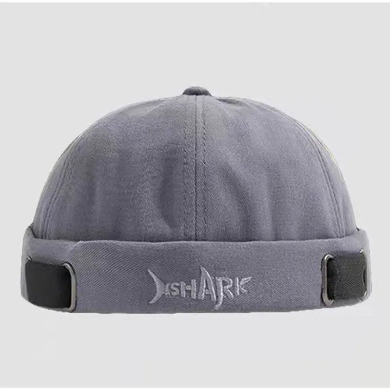 Nouveau chapeau de rue Hip Hop sans bords, Design créatif en forme de requin avec lettres brodées, chapeaux décontractés, bonnets Skullies à la mode_voghion.com