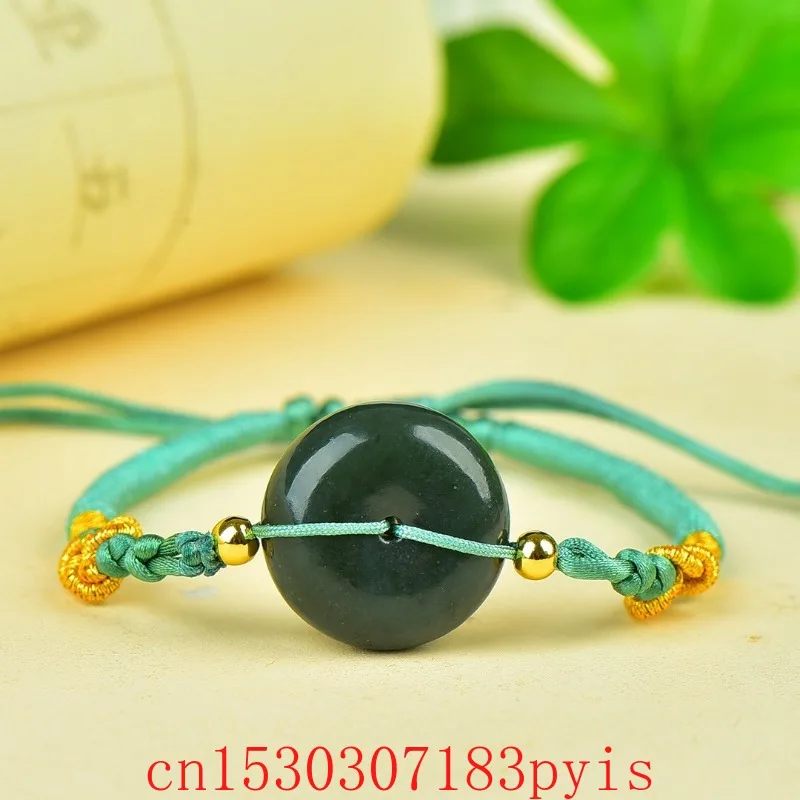 

Natural Hetian Cyan Jade Gourd Pendant Bracelet Bangle Fashion Fine Jewelry Safety Buckle Charm Amulet Gift for Women Men Luxury