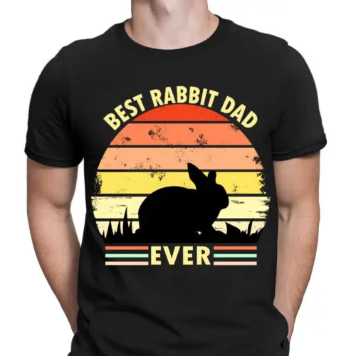 Best Rabbit Dad Ever Fathers Day Gift Funny Retro Mens T-Shirts Tee Top ...
