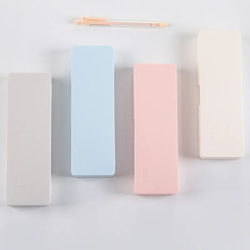 No Printing Simple PP Frosted Solid Color Stationery Box Small Fresh Creativity Student Desktop Organize Pencil Case Storage Box