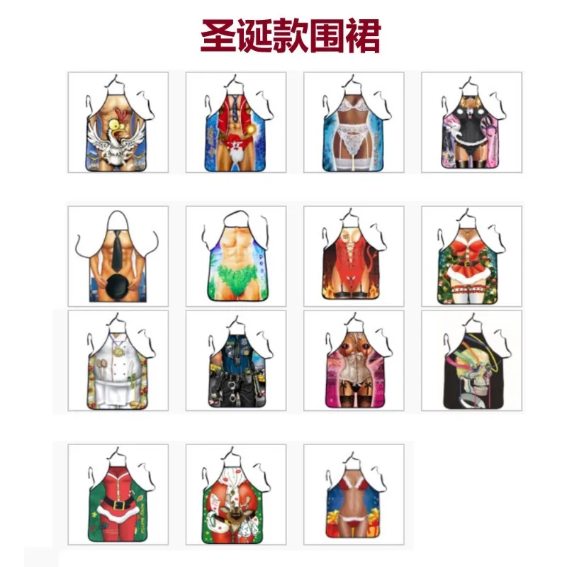 

Забавный индивидуальный кухонный фартук, Модный милый мультяшный креативный для влюбленных мужчин и женщин