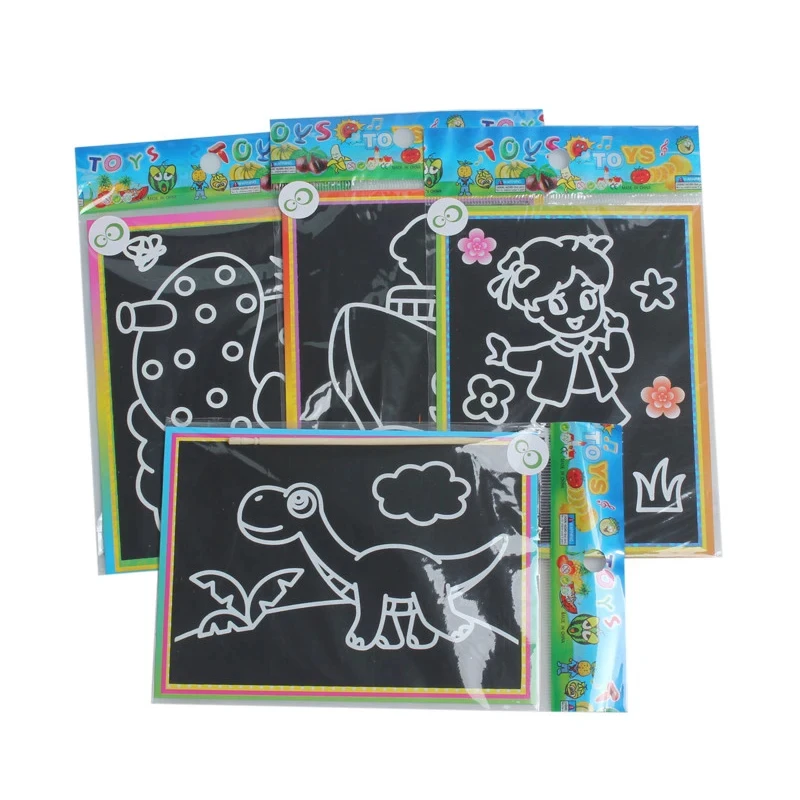 10pcs Children Scratch Painting Colorful Drawing Toys DIY Paper Cartoon Art Supplies Handmade Graffiti Kid Birthday Gifts TMZ 3
