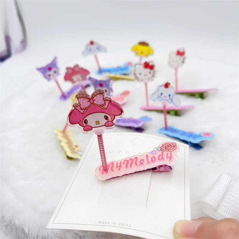 

Sanrio 5pcs Acrylic Hair Clip Hello Kitty Kuromi Cinnamoroll My Melody Creative New Hair Clip Cute Girl Birthday Gift Girl Heart