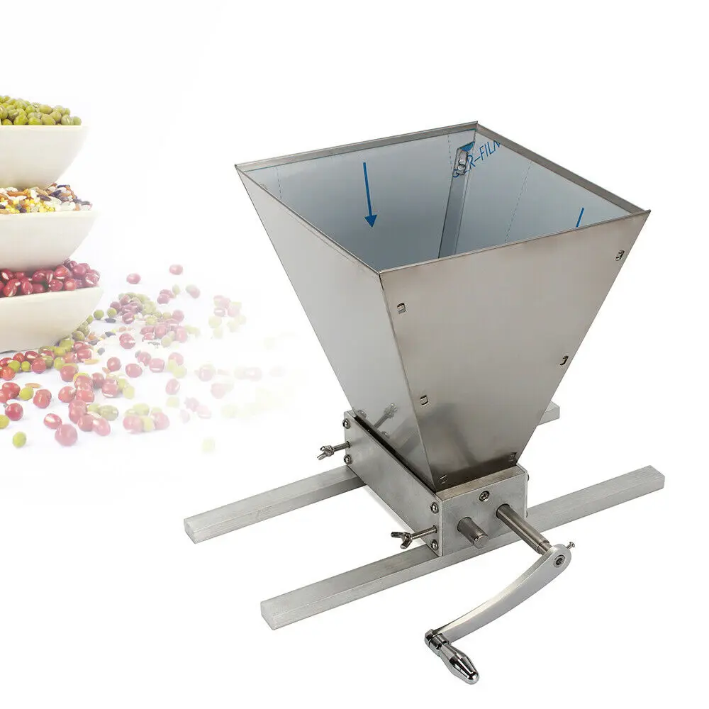 Manual Malt Mill Crusher Barley Grain Grinder Multi-function with 2 Stainless Steel Roller for Home Brew Beer malt grain grinder
