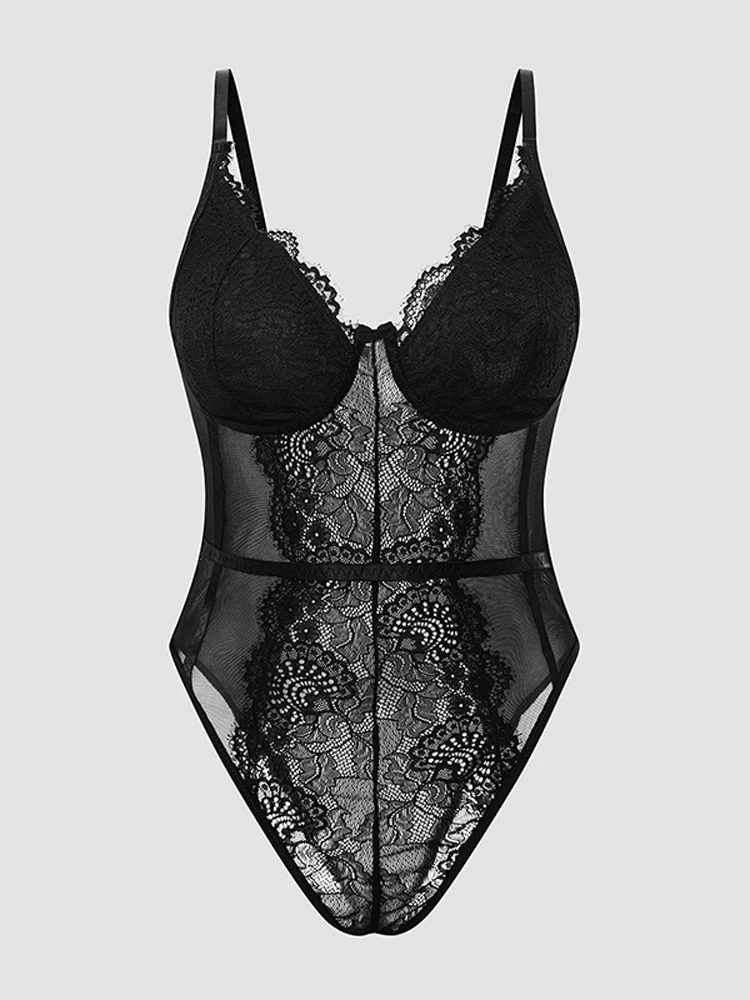 lace trim bodysuit side view
