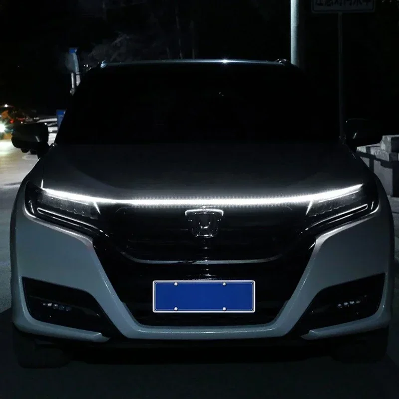 1.8/1.5/1.2M Universal Led Car Hood Lights Strip Engine Hood Guide Decorative Light Bar Auto Headlights Daytime Running Light