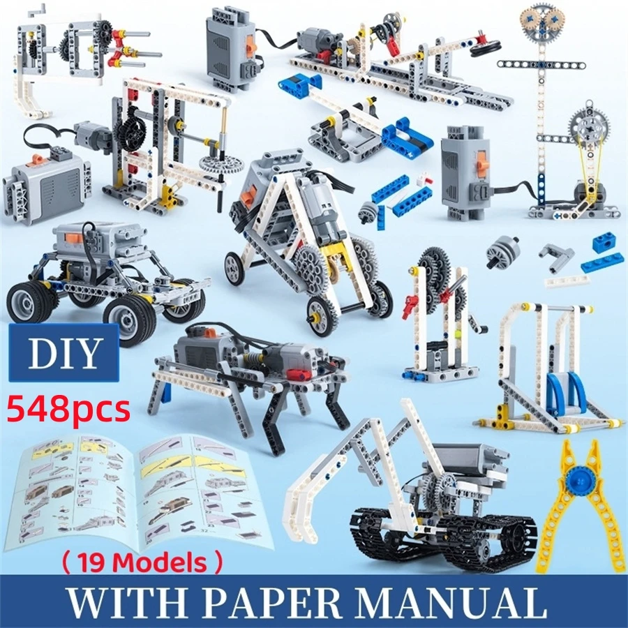 ערכת קידוד רובוטיקה STEM בניית קוביות חשמליות חינוכיות מודל תכנות DIY טכני MOC הרכבה קוביות מתנה לילדים