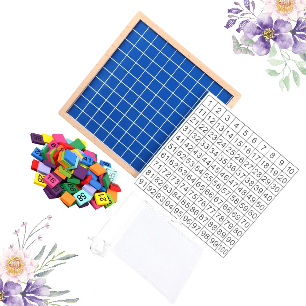 숫자판 교육용 나무판 1부터 100까지 다채로운 스타일 어린이 수학 인지력 창의력 퍼즐