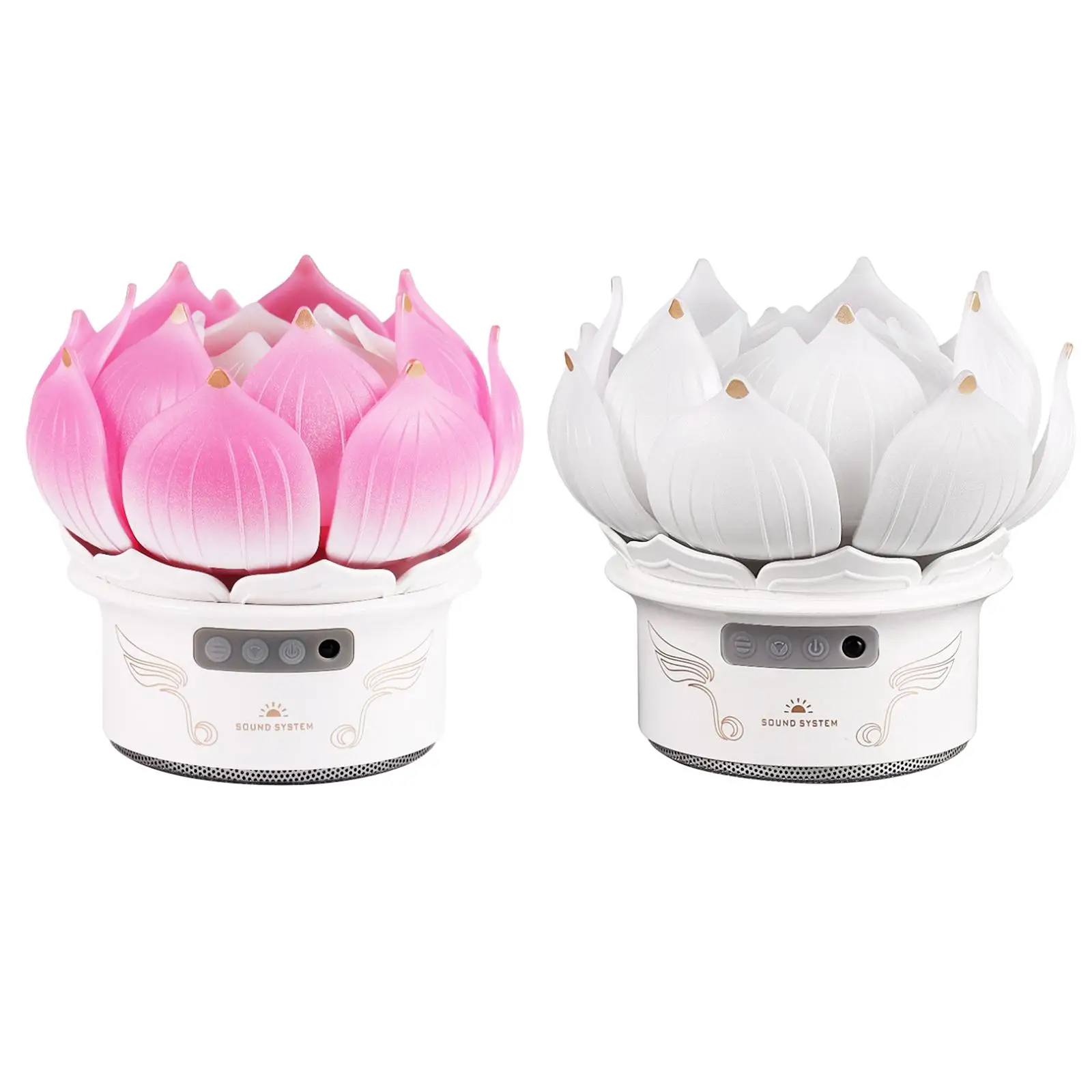 Lotus Shape Light USB Charging Portable Creative with Sound Night Light Sound Machine for Birthday Gift Party Boys Girls