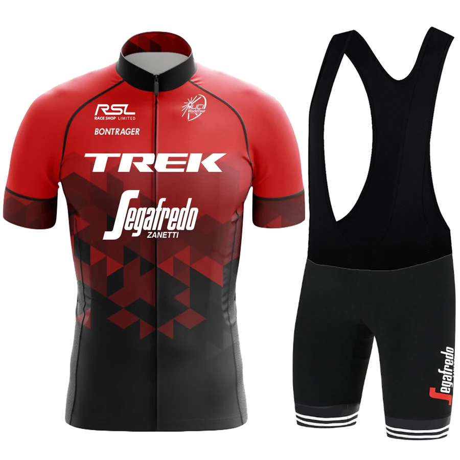 Men's Cycling Suit TREK Costume Bike Mtb Set Male Clothing Man Laser Cut Jerseys Shirt Pants Jersey Sets to Dress Tricuta Bib 2