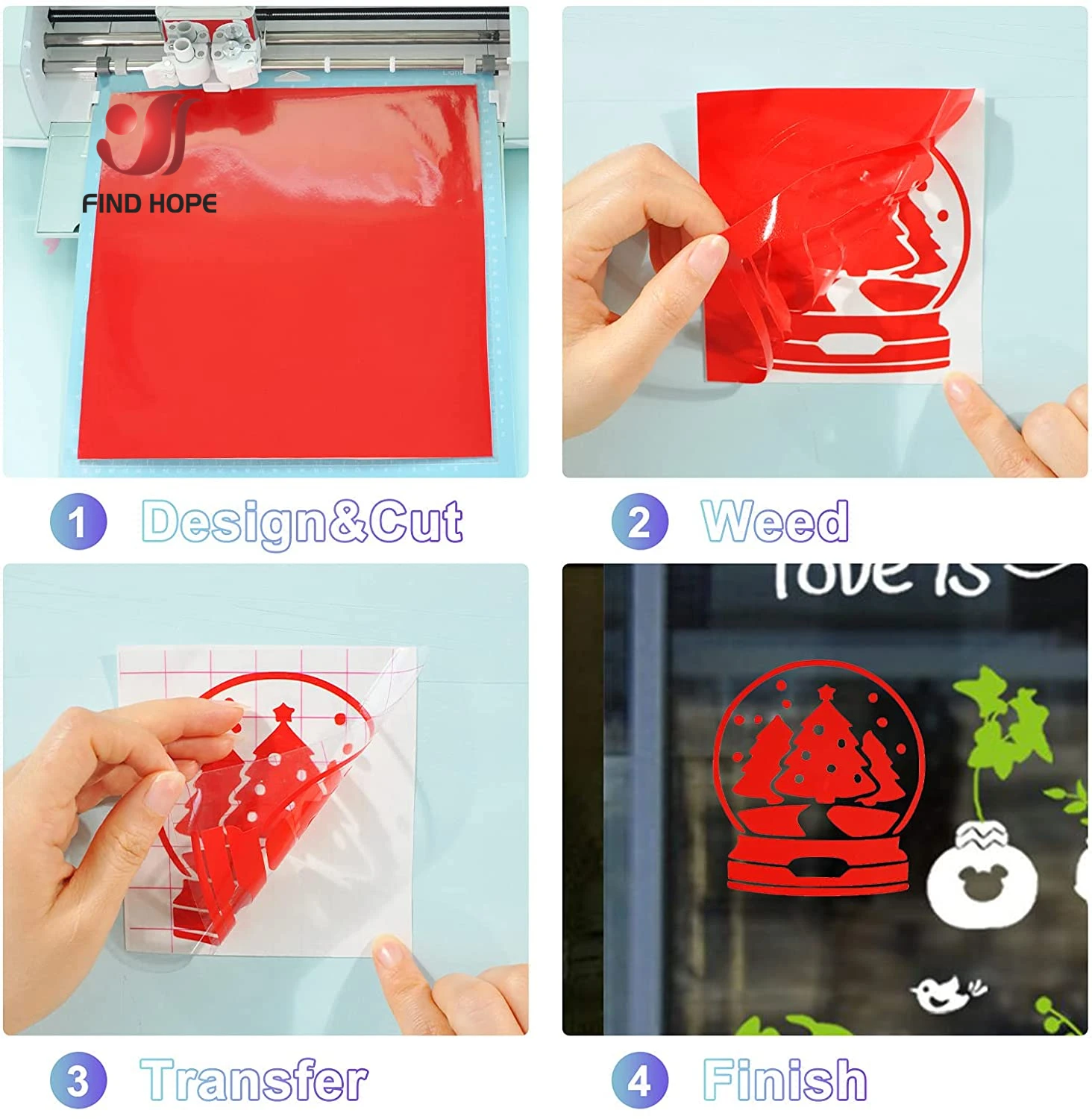 12"x10" Bundle Permanent Adhesive Vinyl 13 Assorted Color Vinyl with 2 Transfer Film Home Decor Works For Cutter Machines Cut