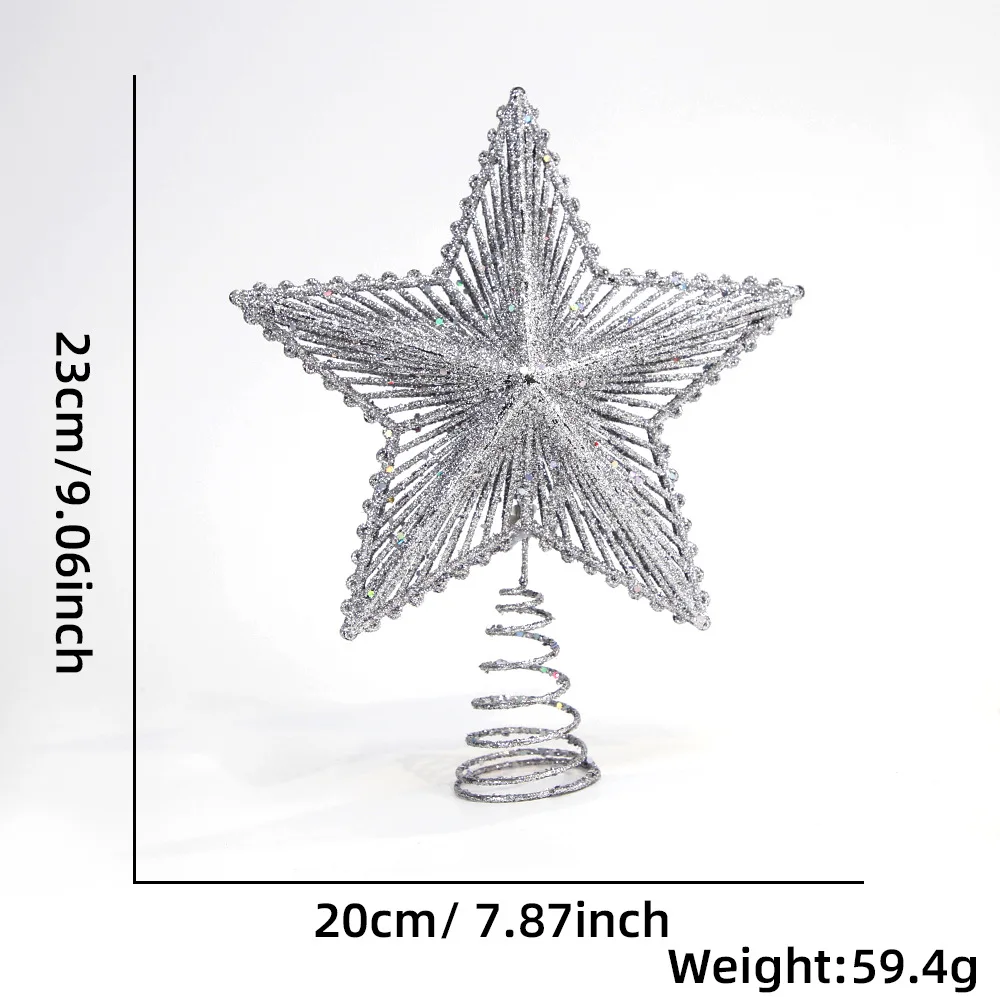 thumbnail image 1 of Adornos para árbol de Navidad, bolas colgantes, adornos de estrellas, campanas de metal doradas, blancas y rojas, decoraciones navideñas para el hogar, suministros para fiestas, 1 of 5