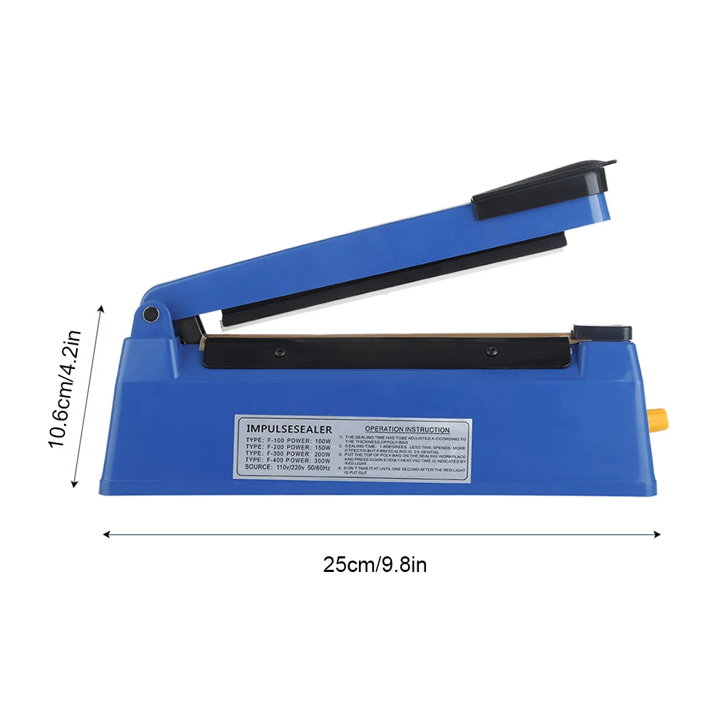 8 (200mm) Impulse Manual Bag Sealer Heat Seal Closer + Free KIT