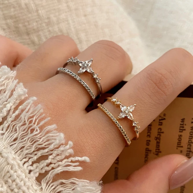 خاتم زهرة مزدوج مفتوح