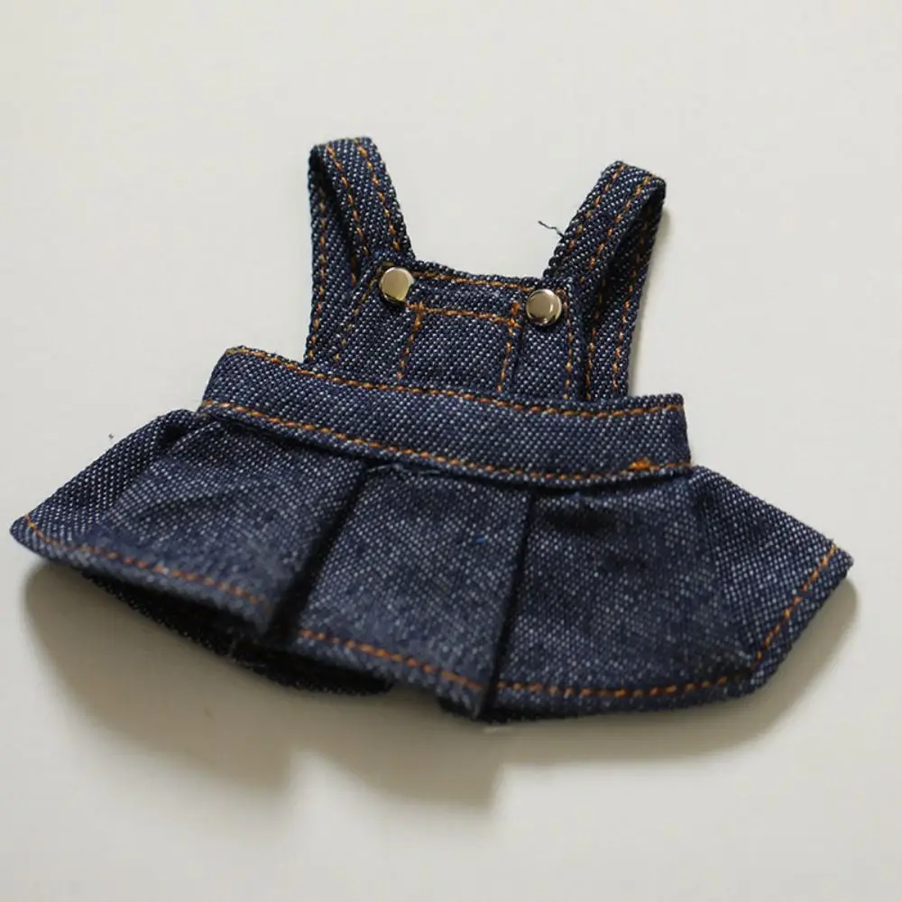Diy Dress Suspender Dress Clothes Accessories Denim Dress for 12cm Mini Bear Clothes Dress DIY Cute Costume Game