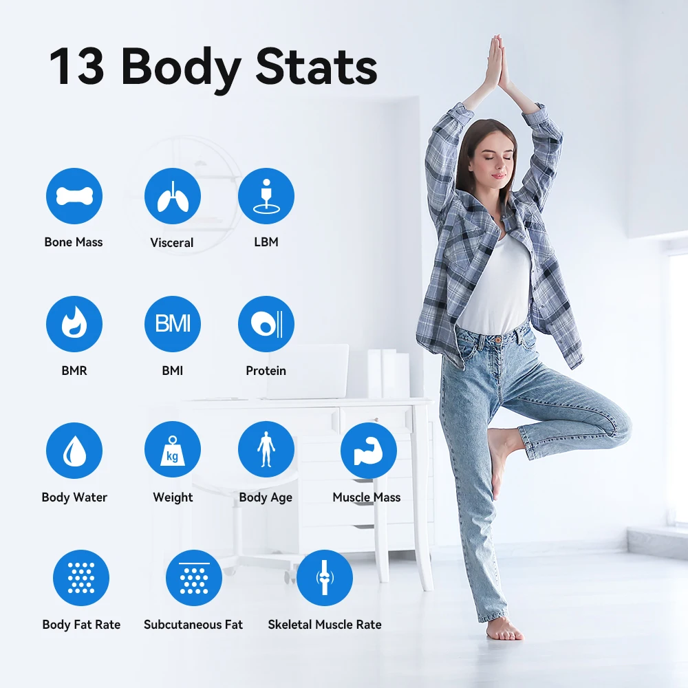 Body Fat Scale Weight Bathroom Smart Digital Bluetooth Scale with Smartphone App, Body Composition Monitor for Body Fat, BMI, Bo 5