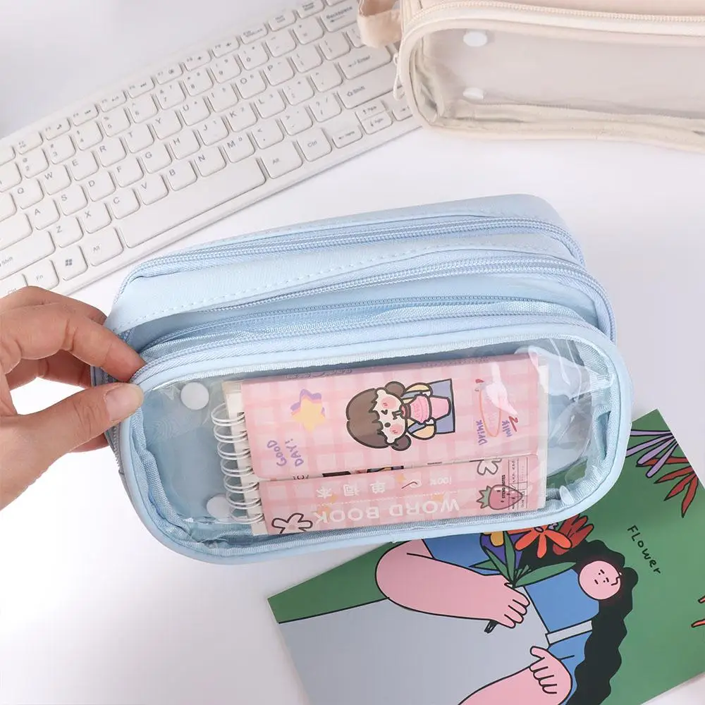 대용량 분리형 연필 케이스 Itabag 화장품 가방 Ita 가방 파우치 주최자 케이스 솔리드 컬러 편지지 보관 가방 레이디