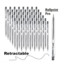 50pcs Retractable Ballpoint Pens, Medium Point Marker Pens, Ball Point Pens Smooth Writing Click Pens for Journal Writing 1
