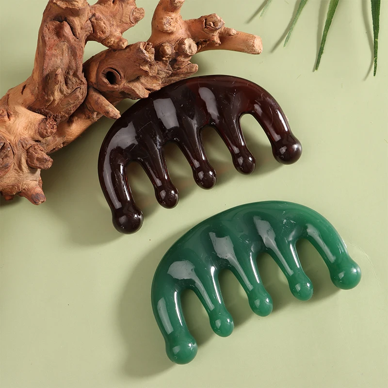 

1Pcs Five Teeth Meridian Massage Comb Resin Big Teeth Head Acupoint Therapy Artifact Claws Decompression Portable Scalp Comb