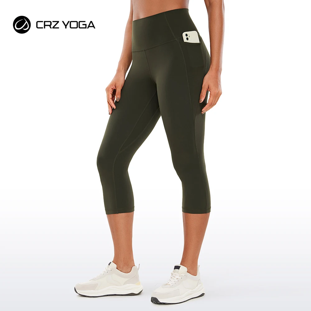 CRZ YOGA Womens Butterluxe Workout Capri Leggings with Pockets 19 Inches -  High Waisted Crop Gym Yoga Pants Buttery Soft - AliExpress