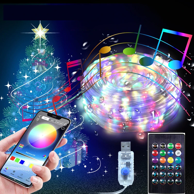 10M 20M LED String Light Christmas Lights Bluetooth USB Smart Garland Fairy Festoon Home Bedroom Party Decor Remote Control